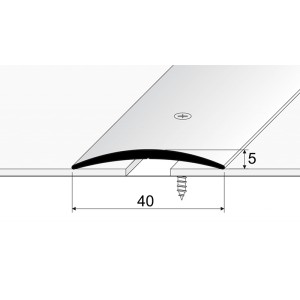 Přechodový profil 40 mm oblý šroubovací Stříbrná E01 Profil Team s. r. o. - 1