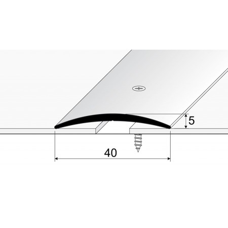 Přechodový profil 40 mm oblý šroubovací Stříbrná E01 Profil Team - 1